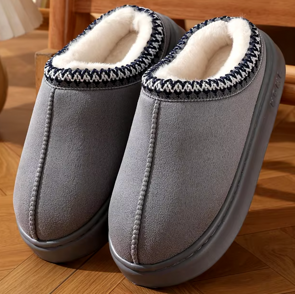 Chaussons unisexes en véritable peau de mouton — Doublure épaisse en laine