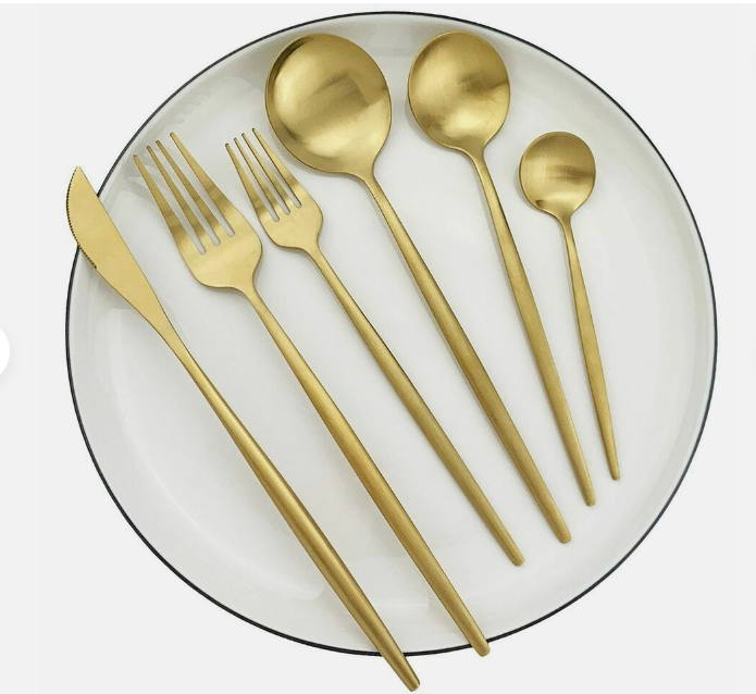 Minimalist Flatware Set — Clean Sleek Lines, Contemporary Design