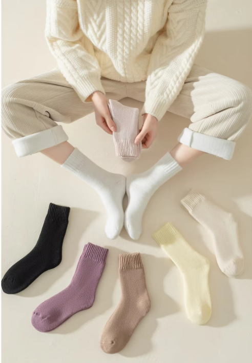 Wollsocken für Damen, 3 Paar — flauschig, warm und ultr weich