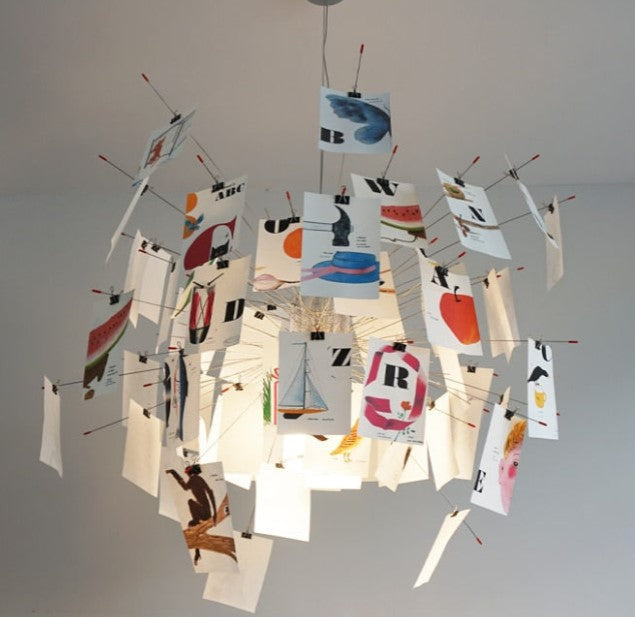 Ingo Maurer Zettel Chandelier — DIY Illumination, Personalized Lighting