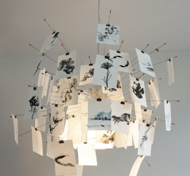 Ingo Maurer Zettel Chandelier — DIY Illumination, Personalized Lighting