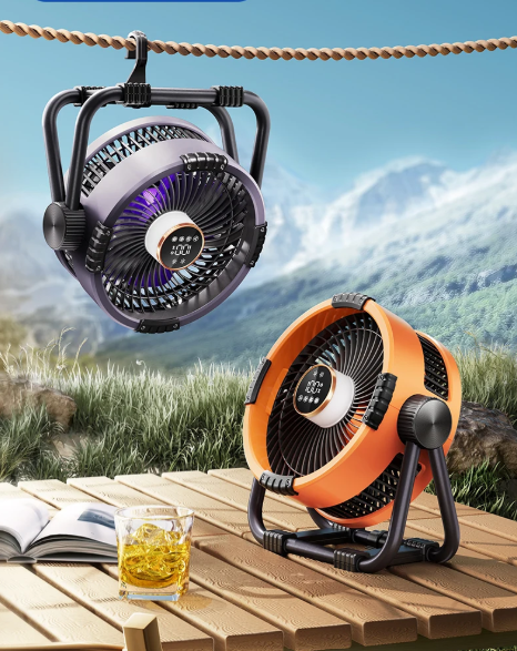 Ventilatore da campeggio ricaricabile 6-in-1 Riley con telecomando e luce LED