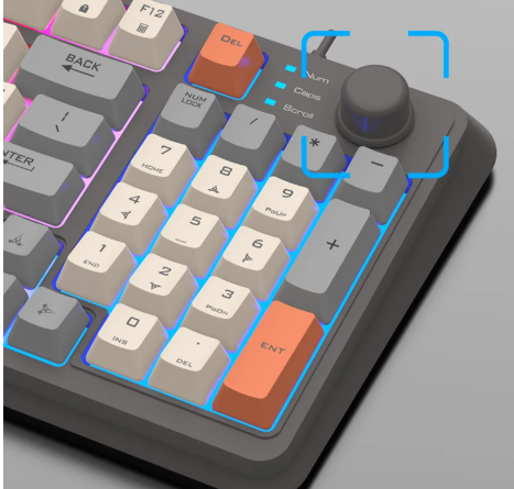 Clavier de jeu LUNA K82 à 94 touches RGB — filaire, éclairage arc-en-ciel, molette de volume
