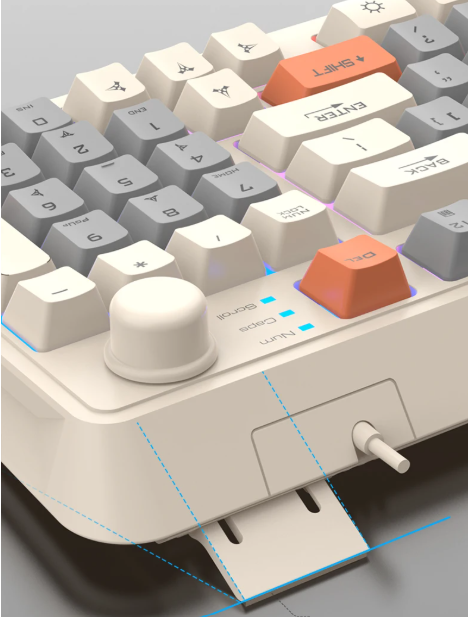 Clavier de jeu LUNA K82 à 94 touches RGB — filaire, éclairage arc-en-ciel, molette de volume