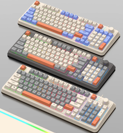 Clavier de jeu LUNA K82 à 94 touches RGB — filaire, éclairage arc-en-ciel, molette de volume