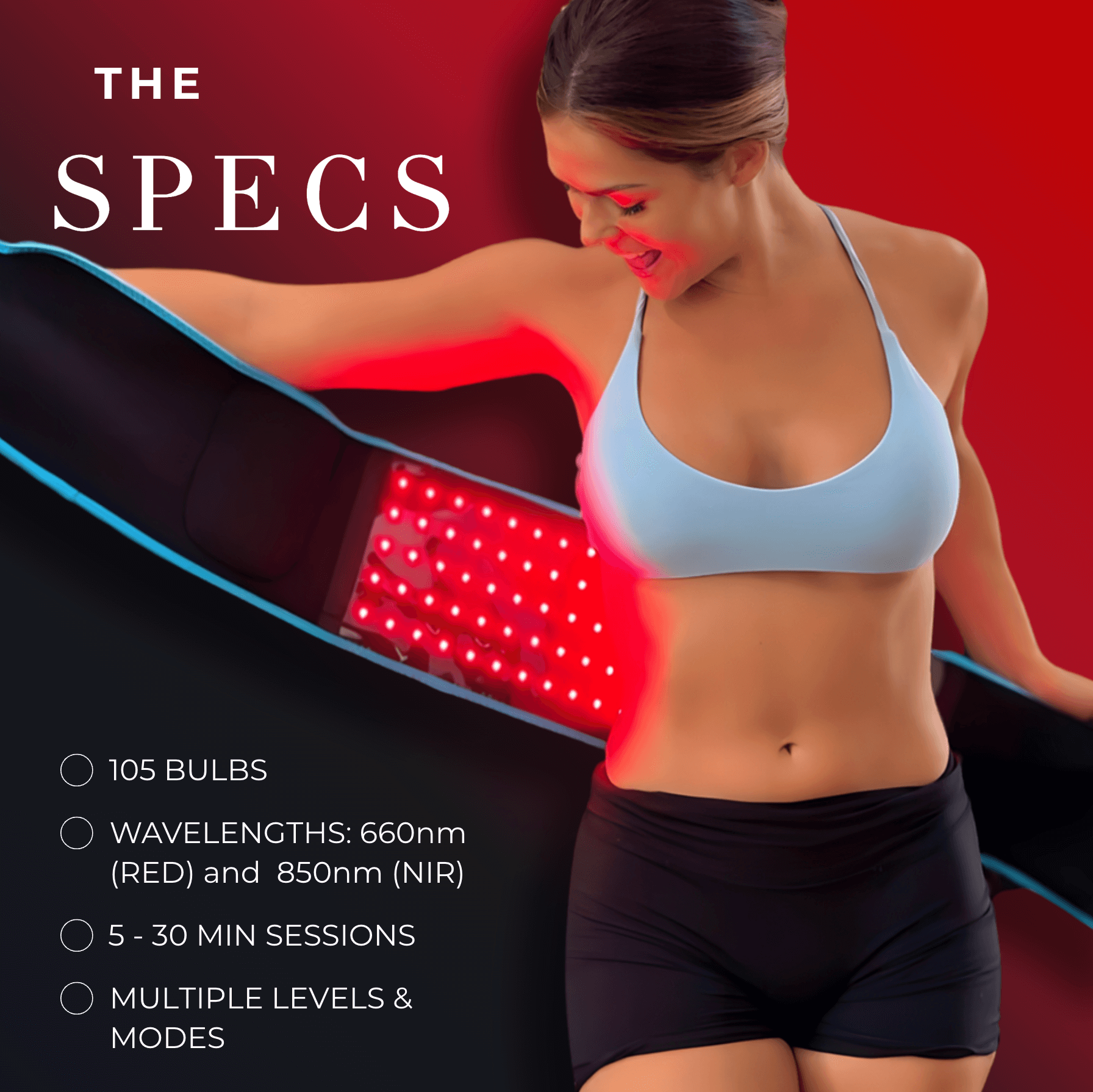 Red Light Therapy Belt — 660nm Red and 850nm Near-Infrared
