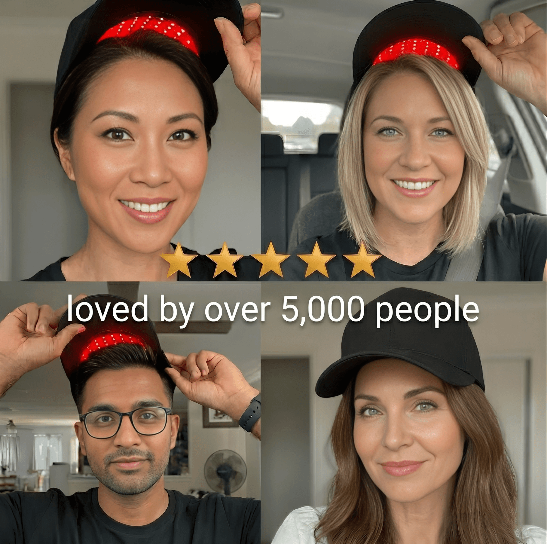 Wearable Red Light Therapy Cap — Red, Near-Infrared & Blue Light Diodes