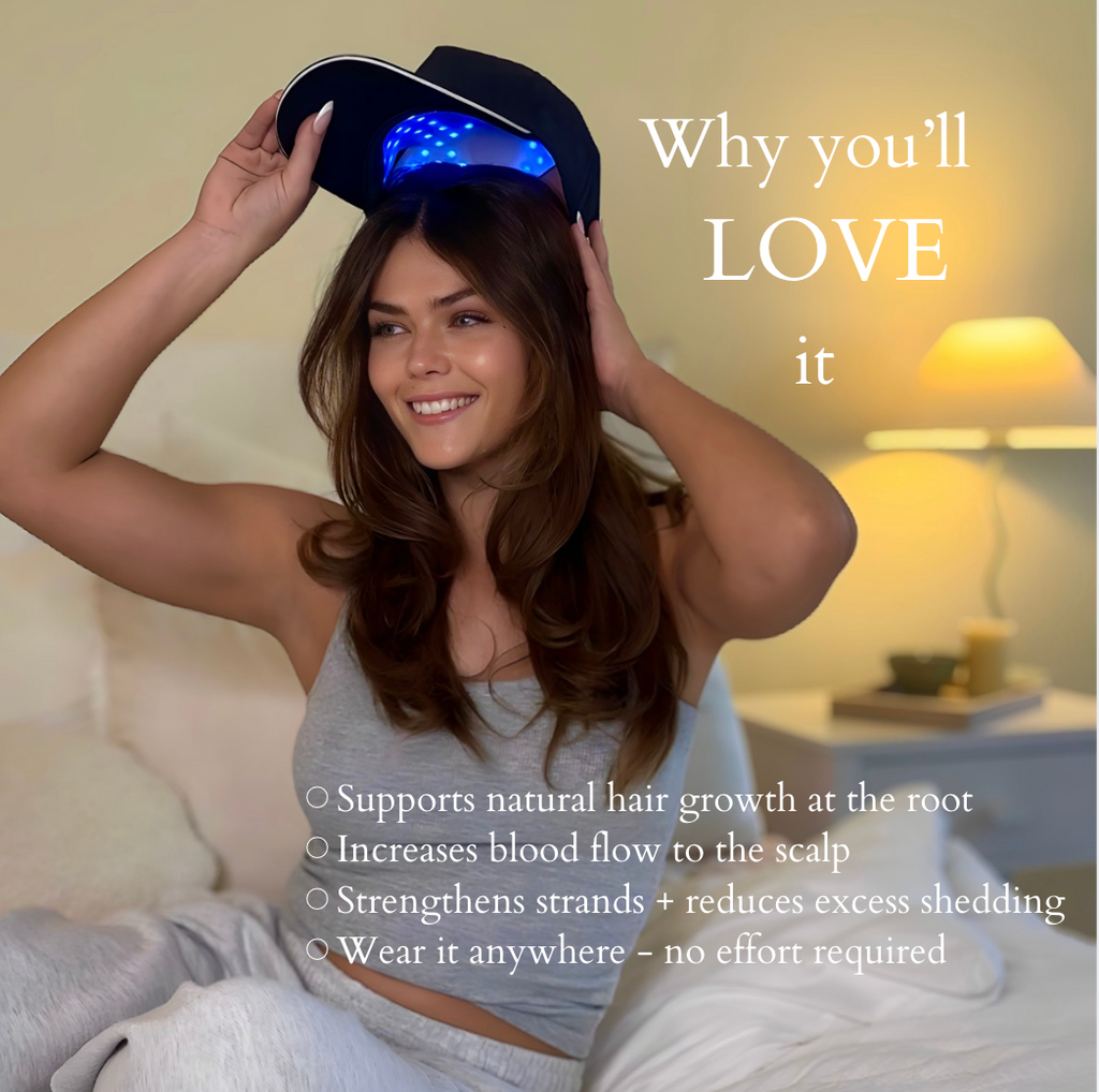 Wearable Red Light Therapy Cap — Red, Near-Infrared & Blue Light Diodes