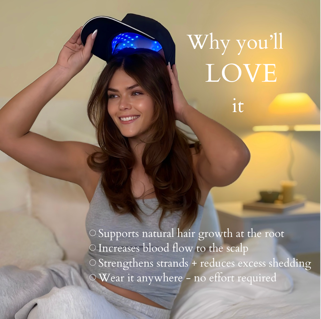 Wearable Red Light Therapy Cap — Red, Near-Infrared & Blue Light Diodes