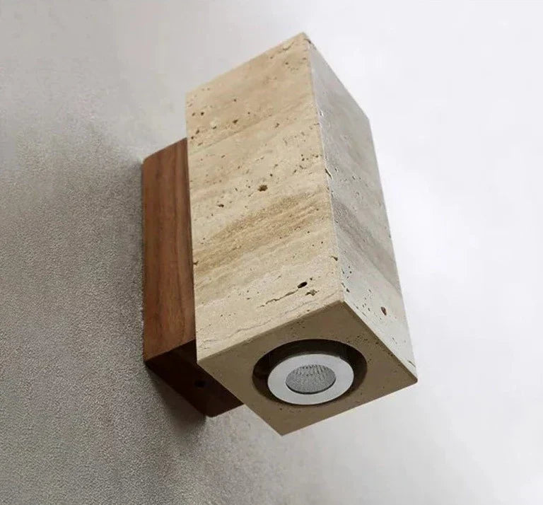 EmberStone Travertine Wall Light With LED For Living Rooms