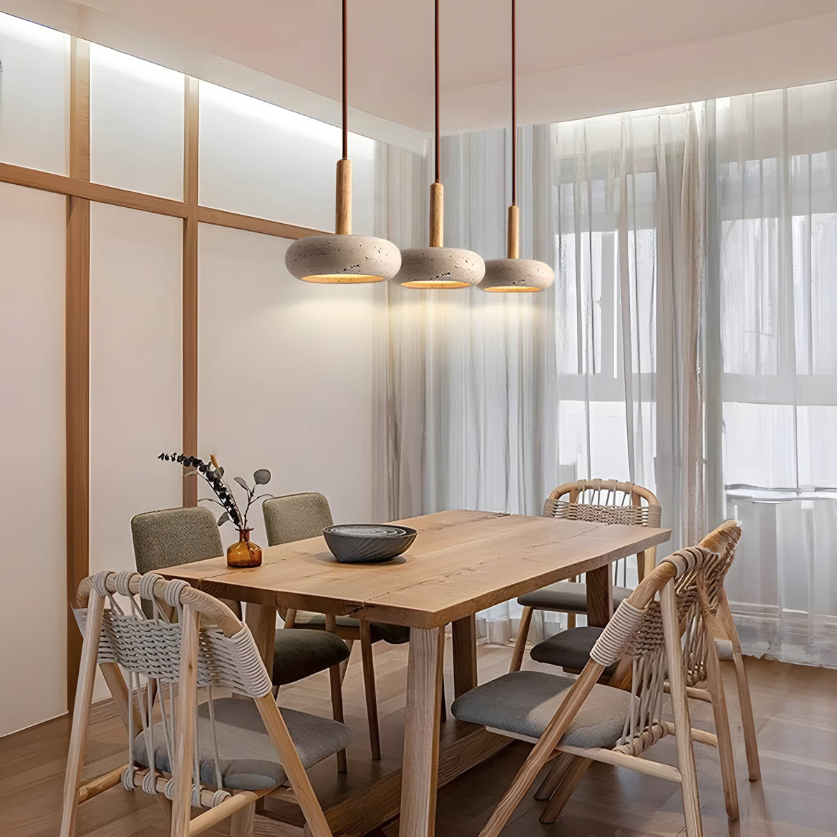 LustreStone Yellow Travertine Pendant Lamp — Distinctive Stone Fixture, Warm Glow