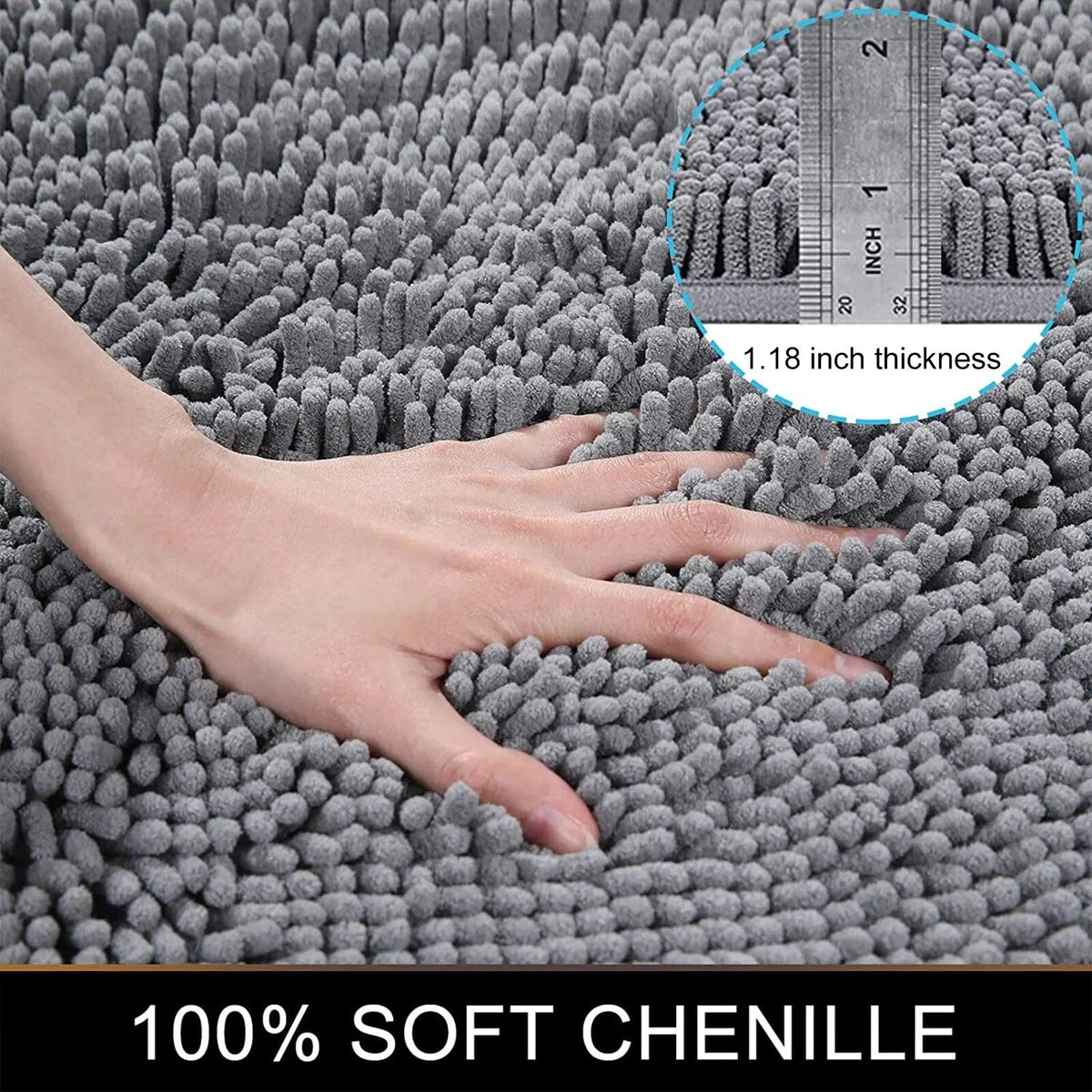 AquaNest Thick Absorbent Bath Mat — Secure Non-Slip Backing