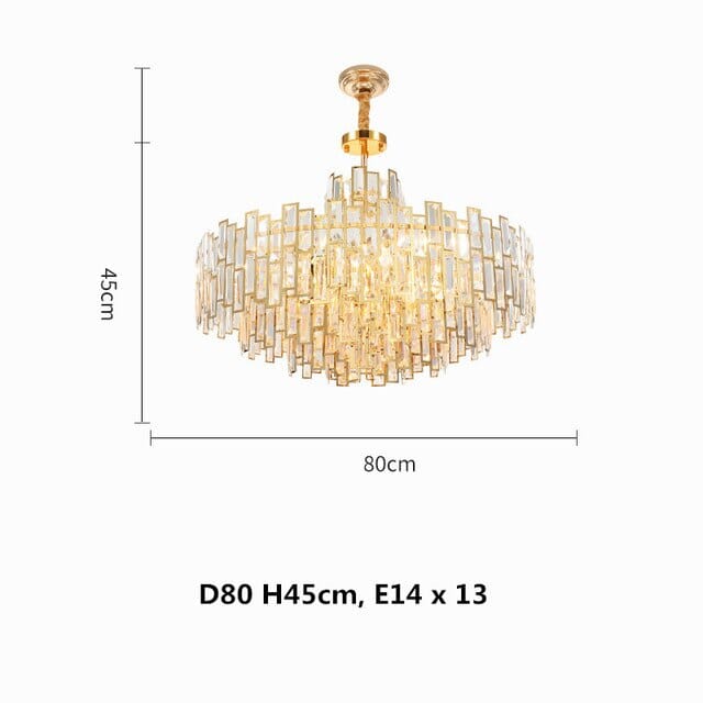 Lucienne Chandelier — Postmodern Golden Crystal Pendant Light