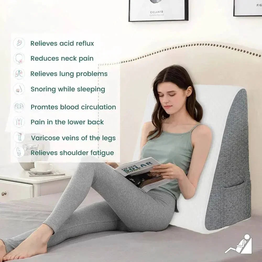 Cuscino a cuneo in memory foam — design di supporto inclinato, cuscino confortevole per più posizioni