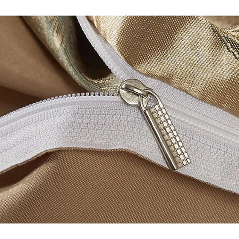 Aurelume sängset i satinjacquard — blått och guld