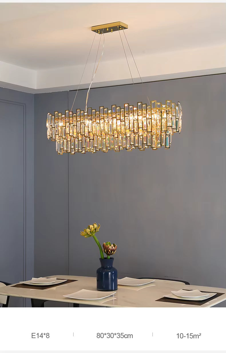 Lucienne Chandelier — Postmodern Golden Crystal Pendant Light