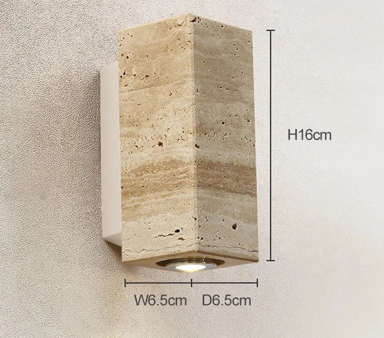 EmberStone Travertine Wall Light With LED For Living Rooms