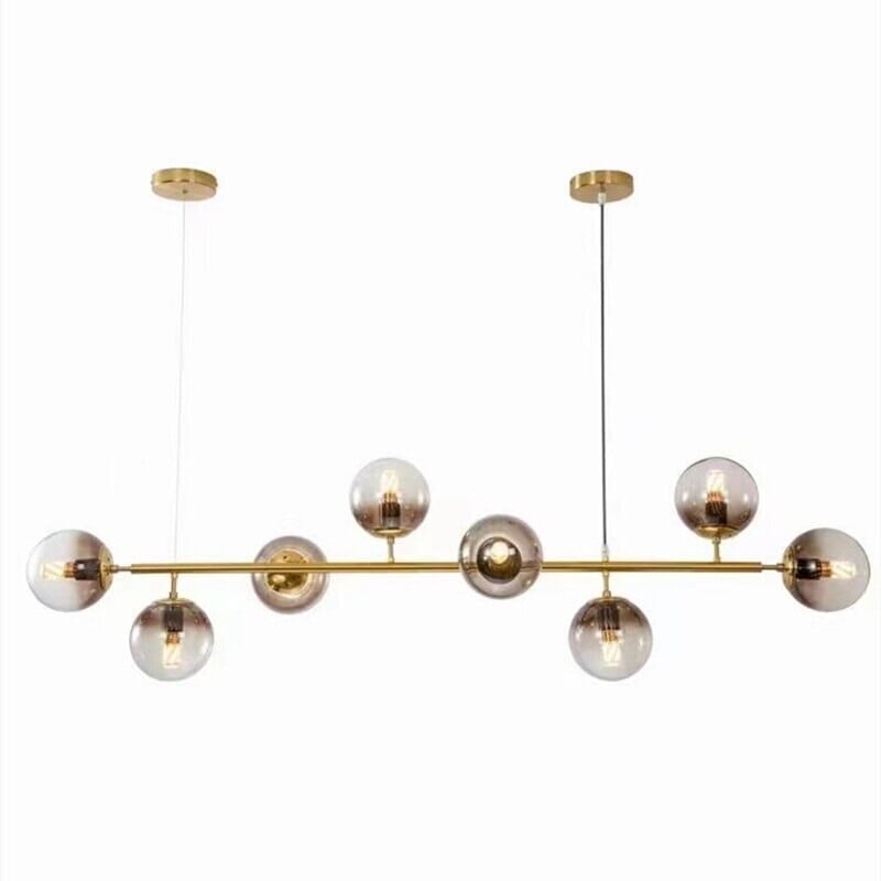 Kora Globus-Glaskronleuchter erhältlich in Gold oder Schwarz