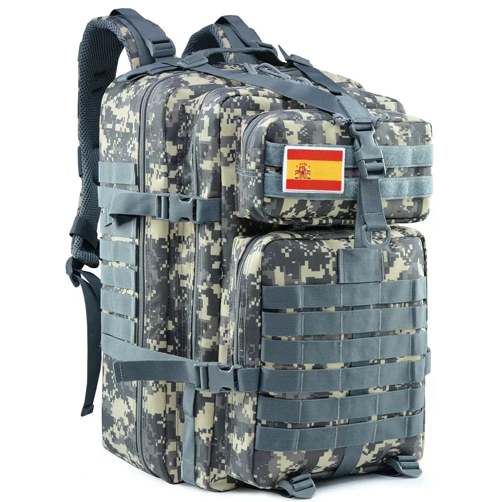 Rucsac tactic MOLLE de 45L — capacitate mare, suporturi pentru pahare
