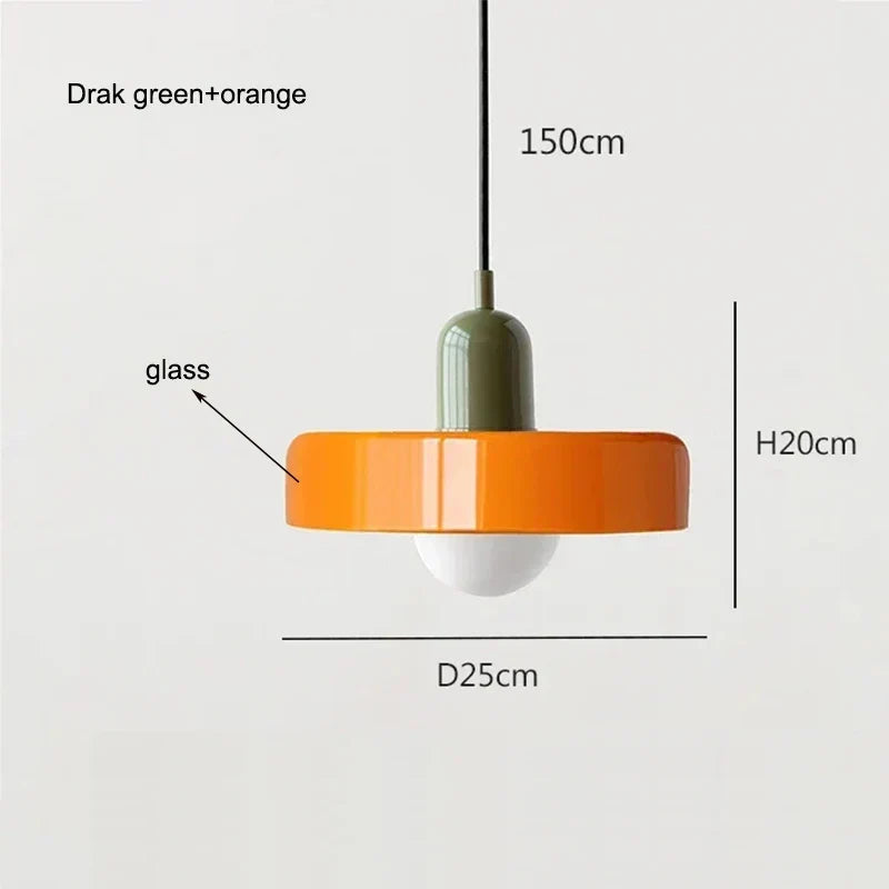 Lampadario retrò nordico in vetro — Lampada regolabile in altezza