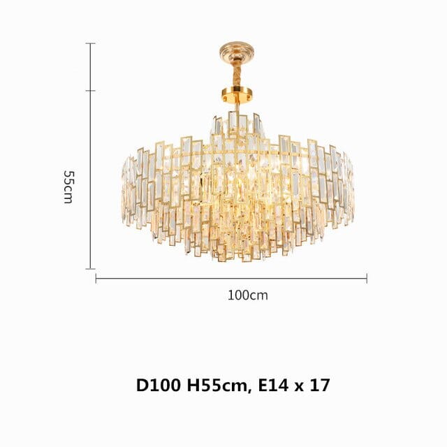 Lucienne Chandelier — Postmodern Golden Crystal Pendant Light