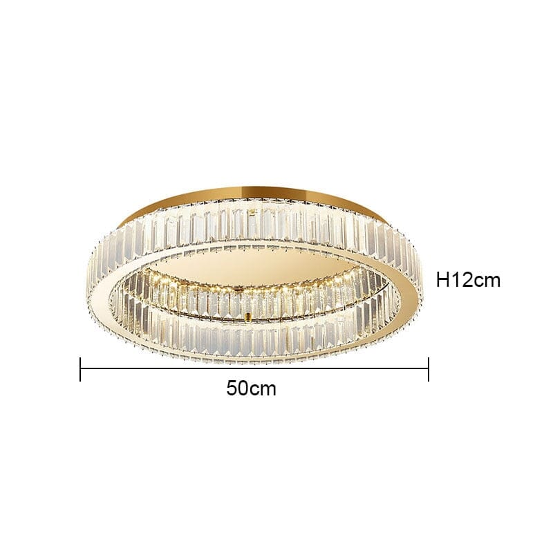 Lampe lustre circulaire en cristal Penelope - éclairage doux et romantique