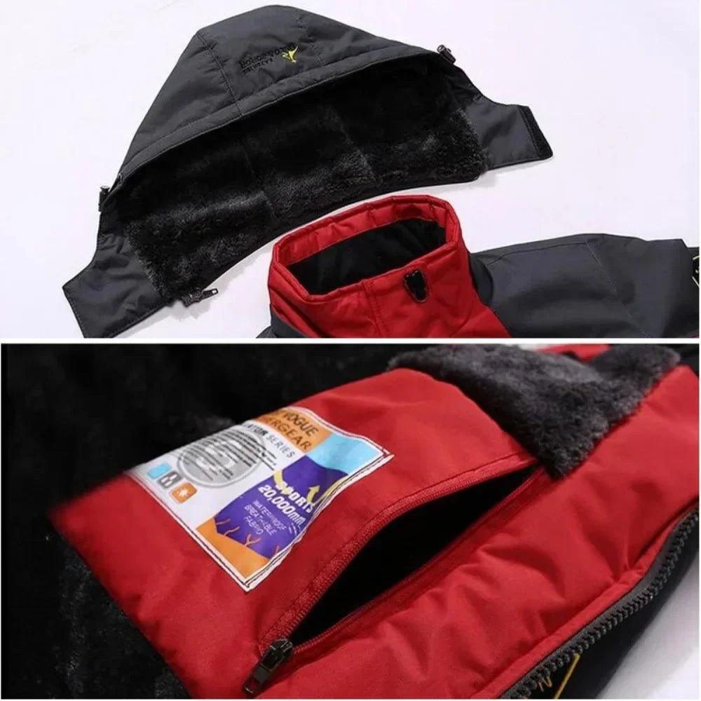Herren-Winterparka mit Isolierung — wasserdichter, winddichter Anorak mit Kapuze