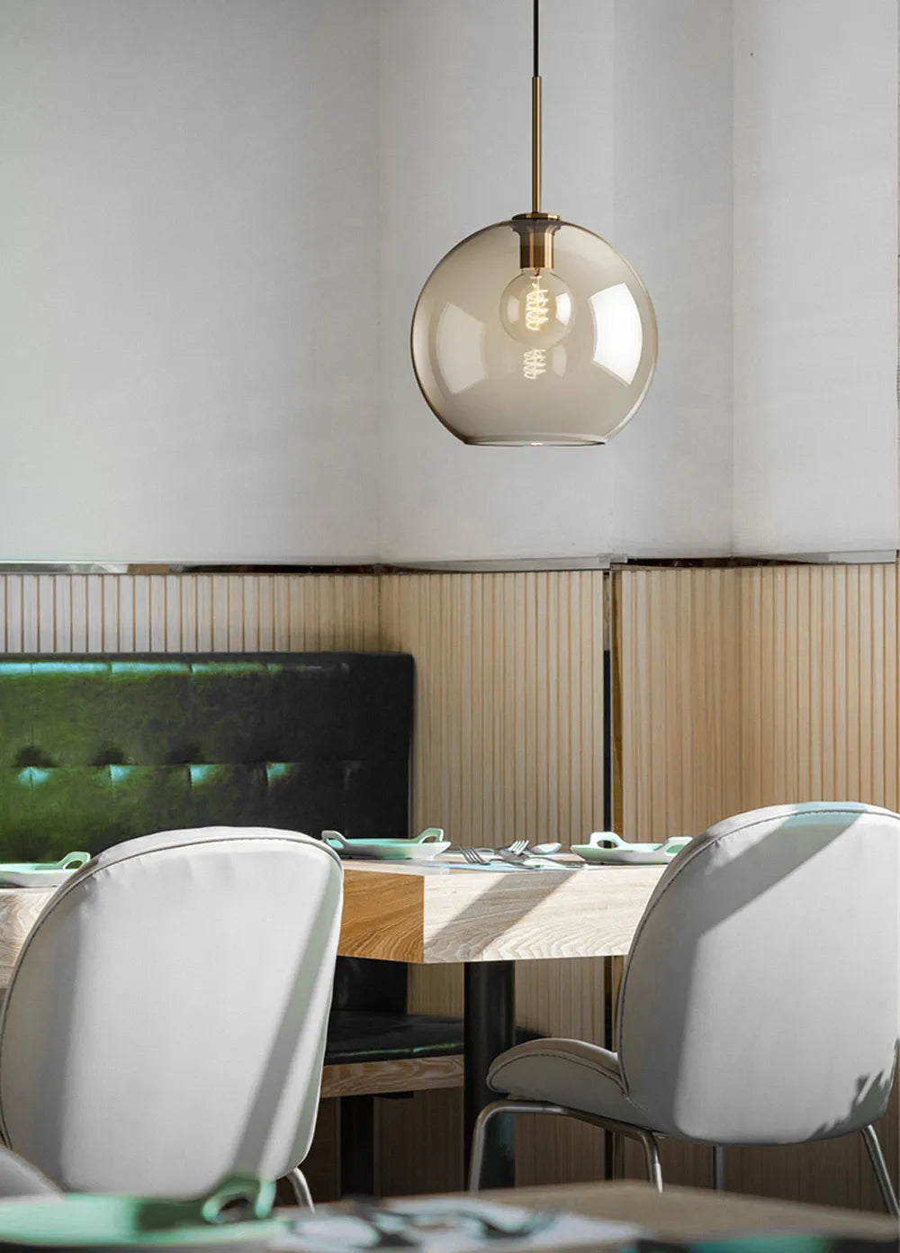 Industriële Nordic hanglamp van glas en led - modern luxearmatuur