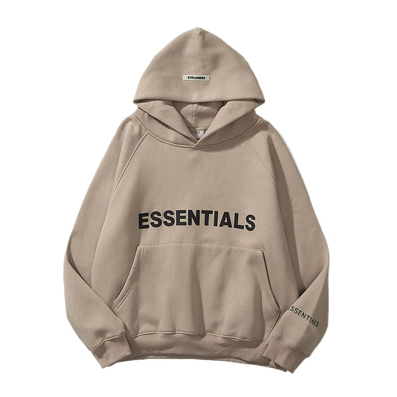 Fear Of God Essentials Hoodie — 100 % bomull, ultramjukt sweatshirtmaterial, känguruficka