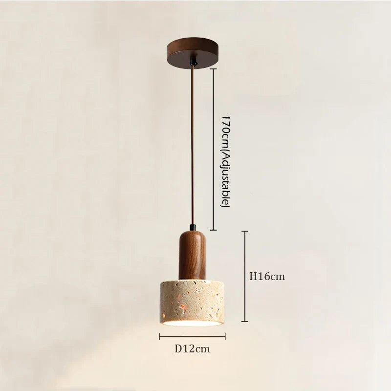 Wabi-Sabi-Pendelleuchte - gelber Marmor, langlebiger Travertin