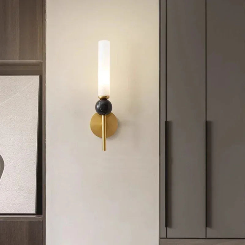 Sereno Wall Sconce Marble With Warm LED Glow For Living Rooms