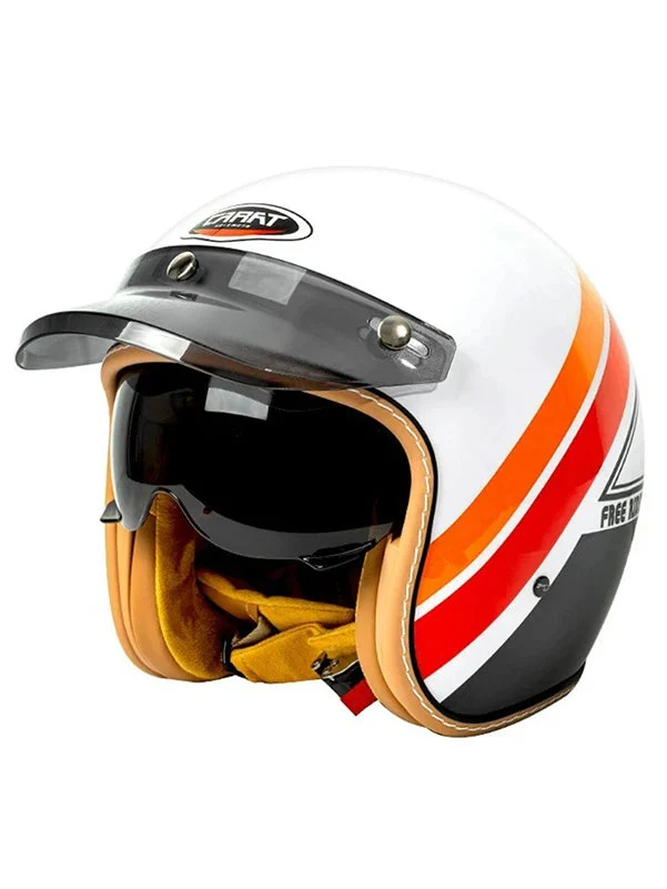 Vintage Jet Open Face Motorcycle Helmet — Sun Visor Included