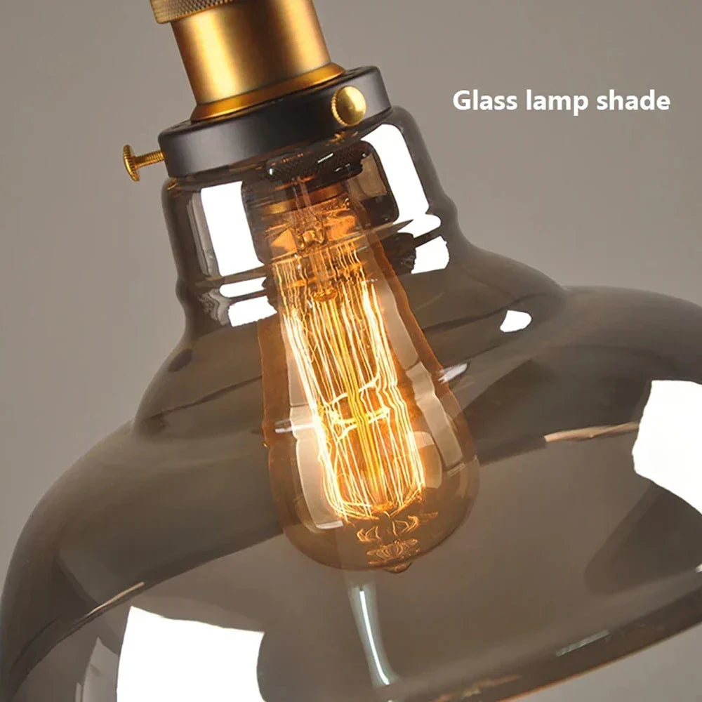 Suspension en verre rétro industrielle — Luminaire suspendu