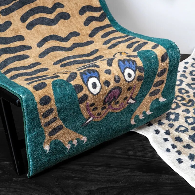 Covor cu tigru extravagant - Design vibrant, lavabil la mașină