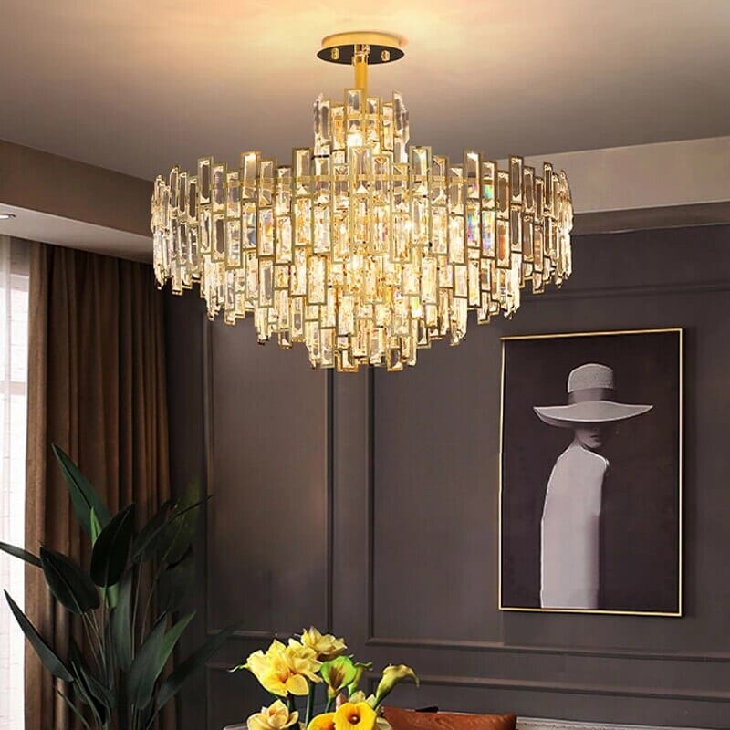 Lucienne Chandelier — Postmodern Golden Crystal Pendant Light
