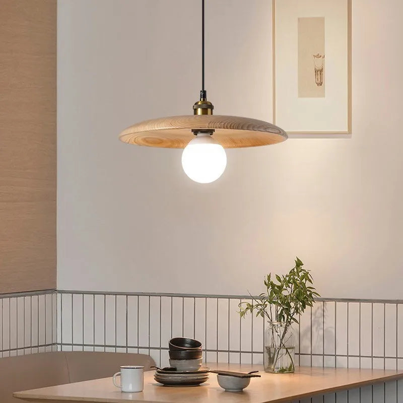 Mirell Wooden LED Hanging Light in Scandinavian Minimalist Style