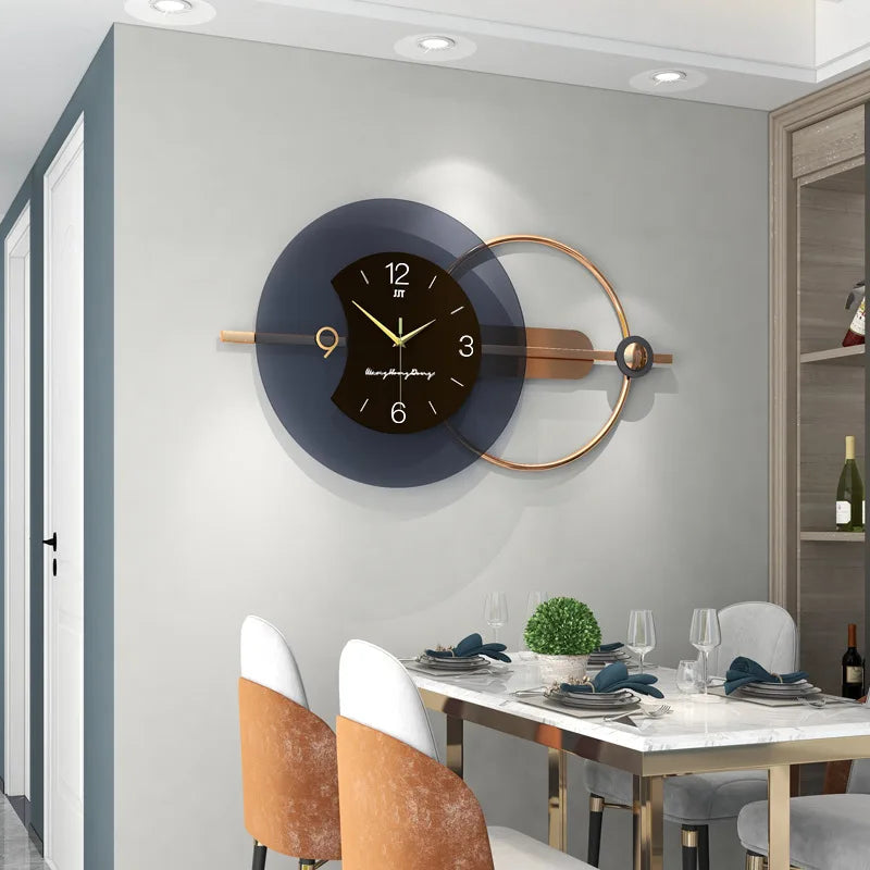 Double-Layer Ring Wall Clock — Modern Hanging Timepiece