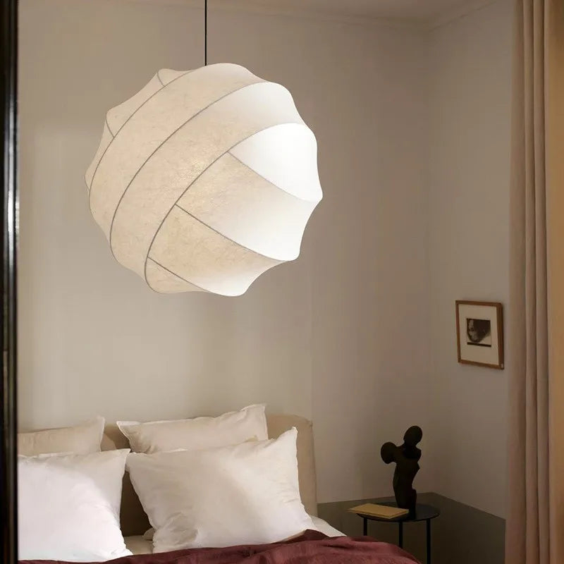 Kirrea Wabi Sabi LED Silk Globe Pendant Light For Dining