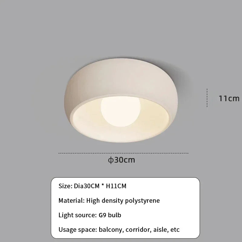 Kairoa Circular Ceiling Light With LED Illumination In Minimal Japanese Wabi-Sabi Style