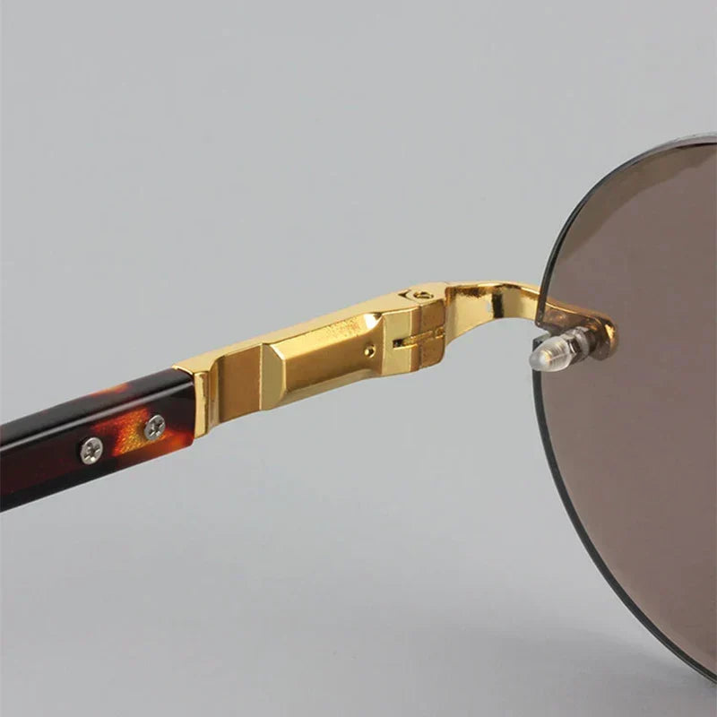Kristallklare rahmenlose Sonnenbrille — UV400-Antireflexgläser