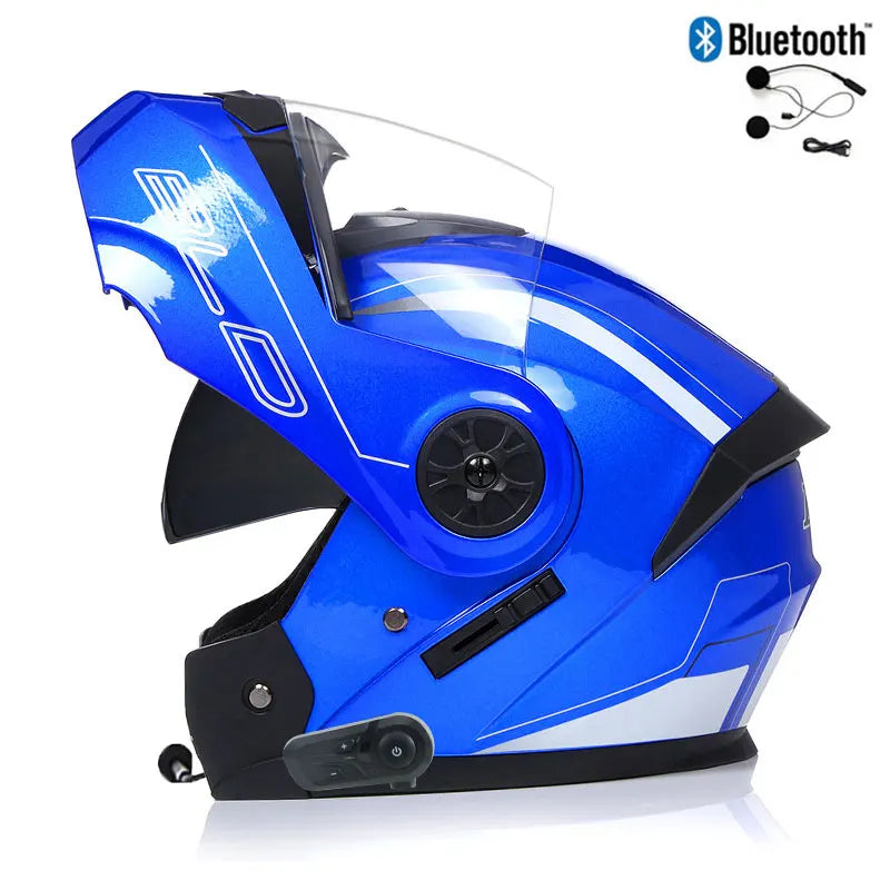 Modular Bluetooth Motorcycle Helmet — Flip-Up Chin Bar, Built-In Sun Visor