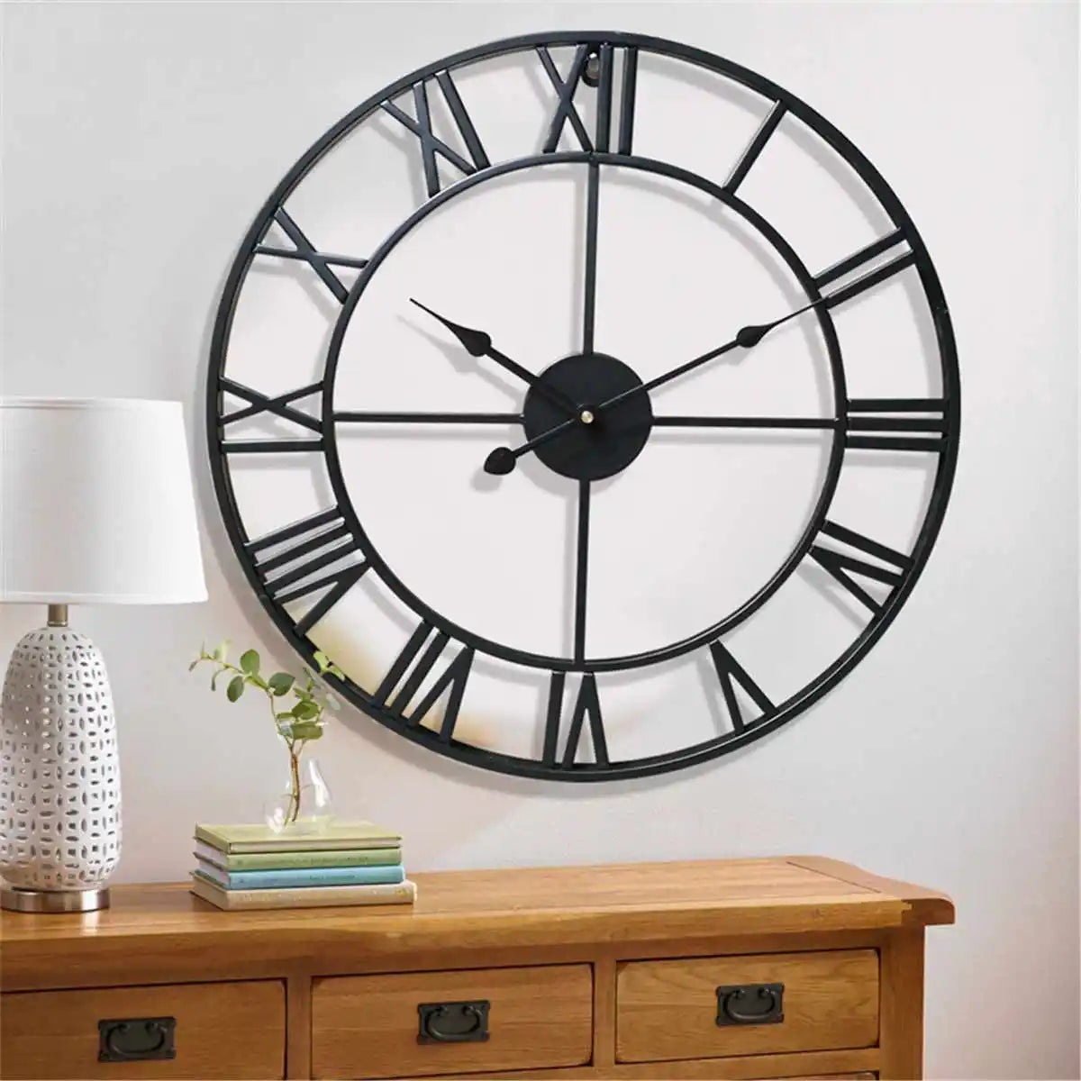 Contemporary Wall Clock With 3D Display Of Roman Numerals For Modern Home Decor