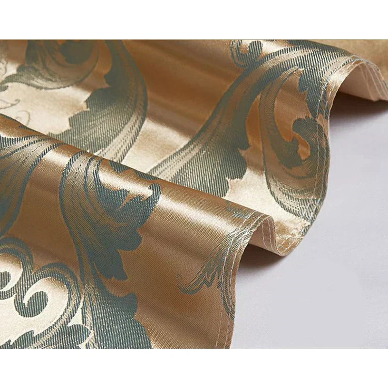 Aurelume sängset i satinjacquard — blått och guld