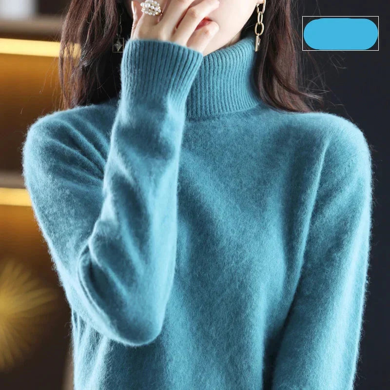 Emma-Pullover mit hohem Kragen aus 100 % reinem Kaschmir — Figurbetonte Silhouette