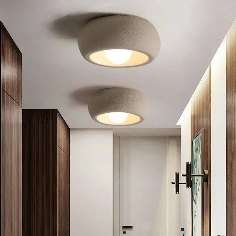Kairoa Circular Ceiling Light With LED Illumination In Minimal Japanese Wabi-Sabi Style
