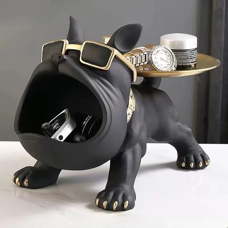 30-cm-Harzer Bulldoggen-Aufbewahrungsbox — Hundestatue, Tierornament