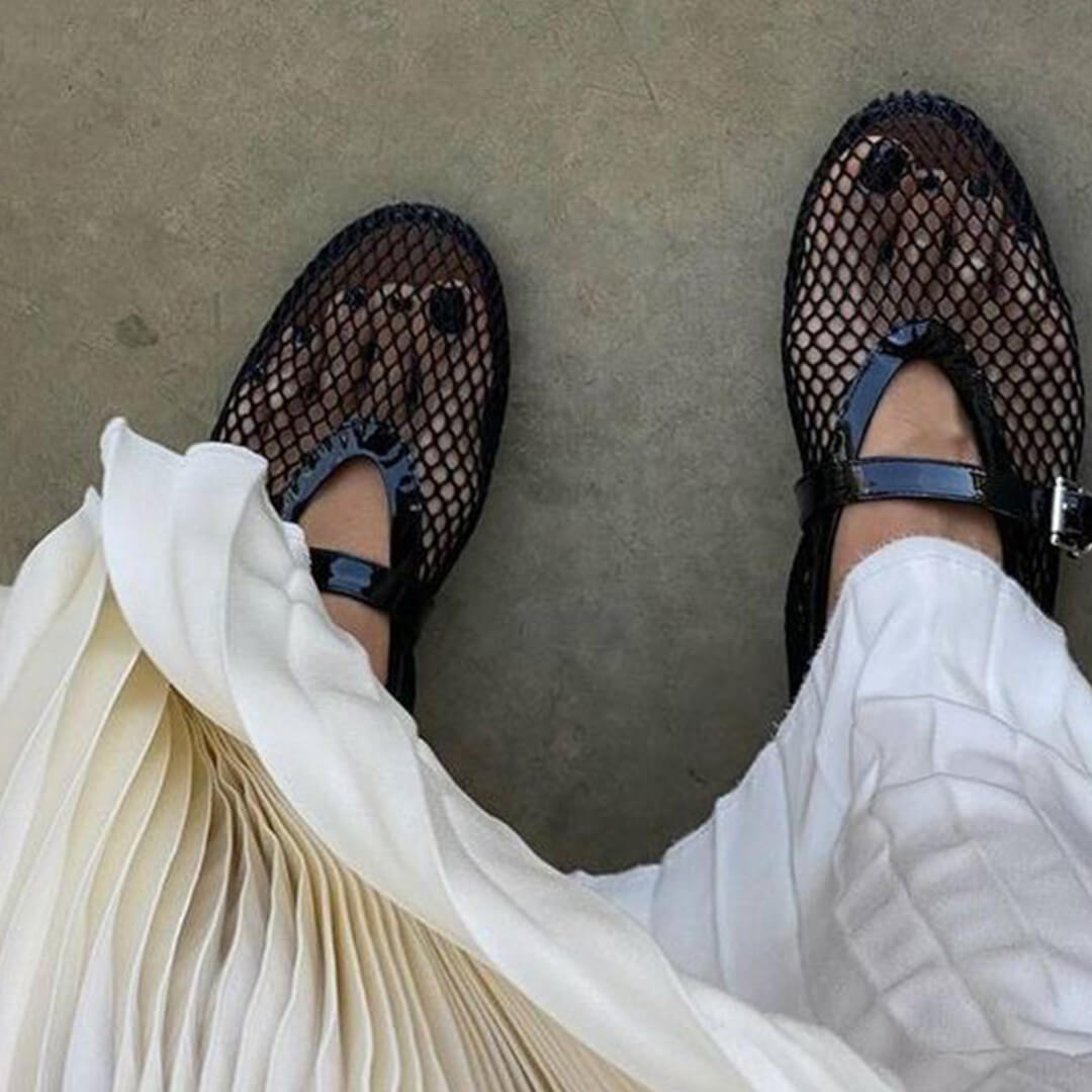 Women's Vegan Leather Ballerina Flats — Breathable & Lightweight Footwear