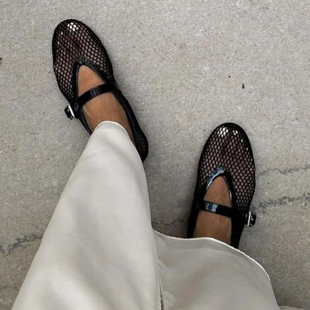 Women's Vegan Leather Ballerina Flats — Breathable & Lightweight Footwear
