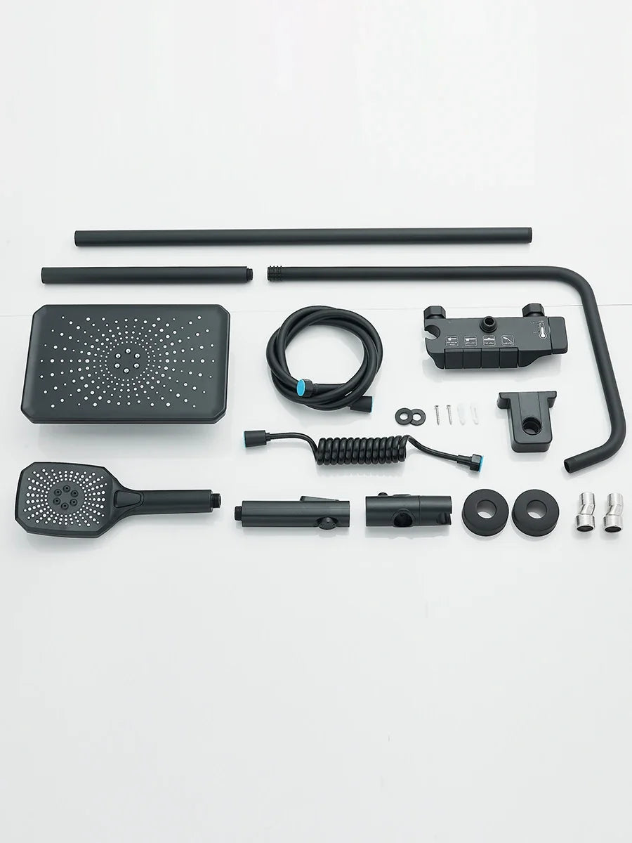 Quadruple Outlet Shower System — Rain Head, Bidet Spray, Single Handle Hot And Cold Mixer