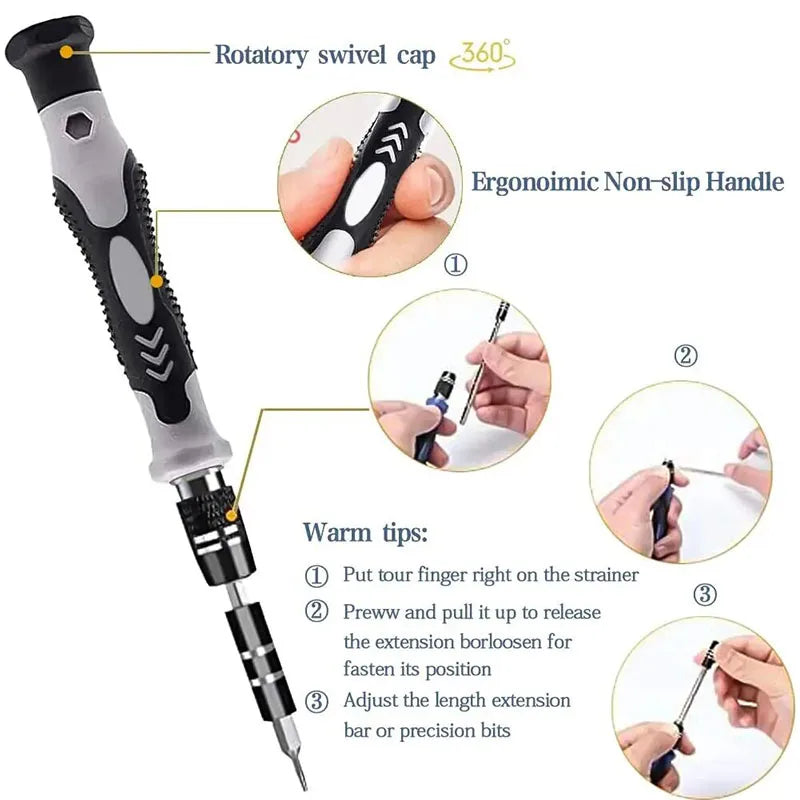 115-in-1 Precision Screwdriver Set — Electronics Repair Kit
